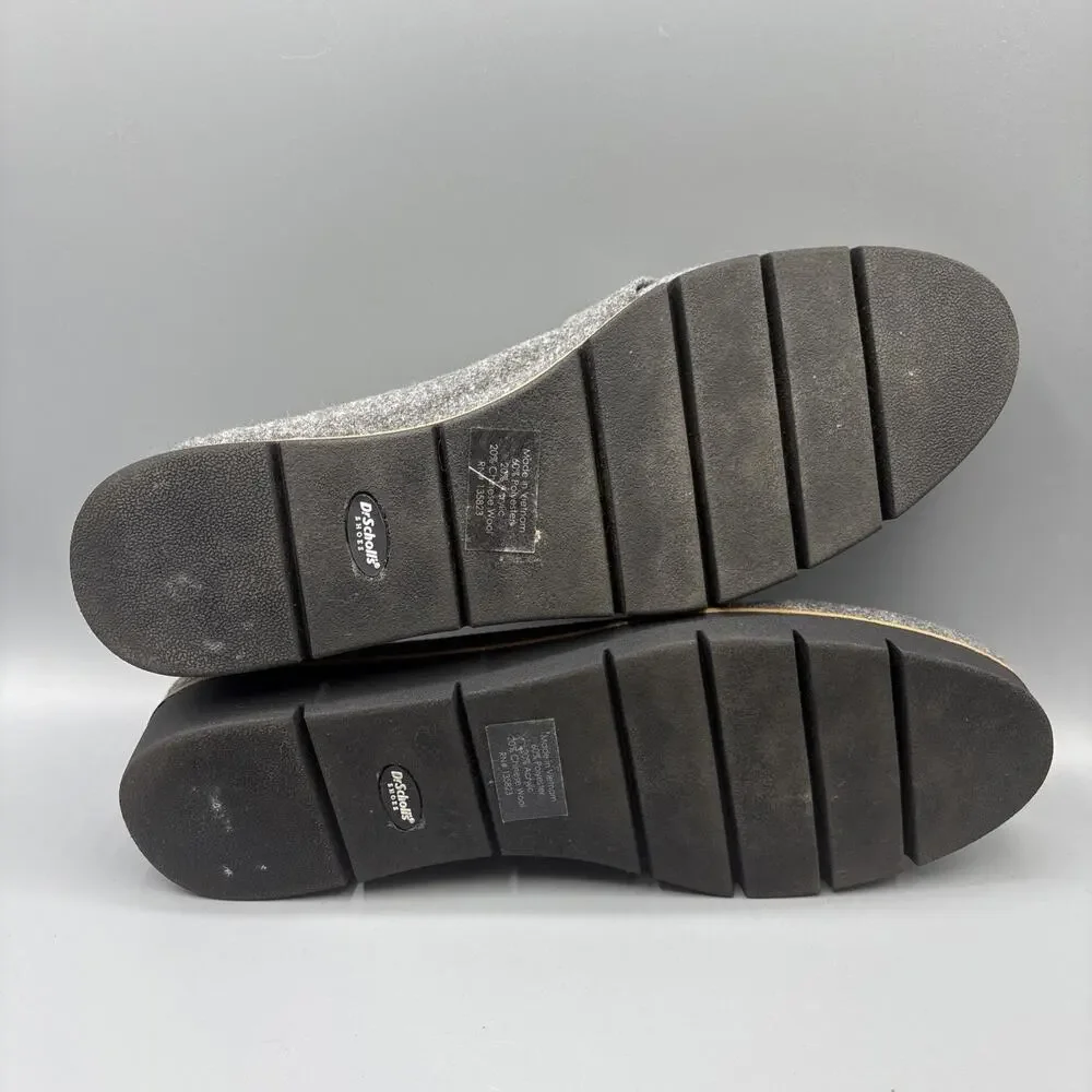 Dr Scholls Be Energized Webster Loafers Size 11 Gray Wool Tweed Academia Comfort